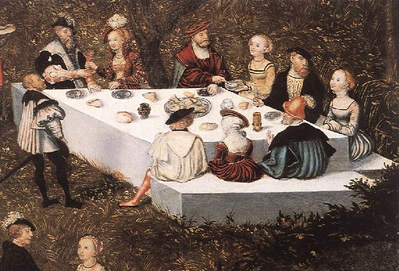 CRANACH, Lucas the Elder The Fountain of Youth (detail) fdg Spain oil painting art